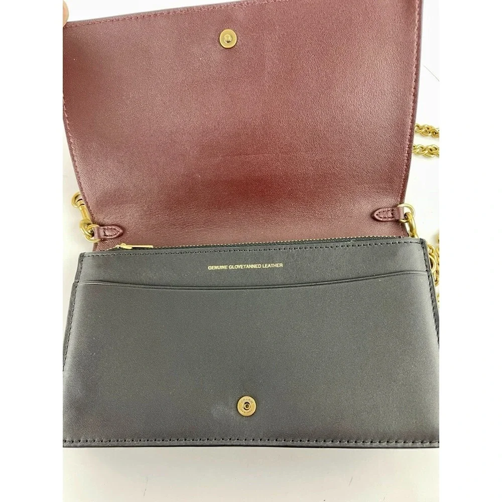 Coach New York x Kaffe Fassett Callie‎ Leather Foldover Clutch Chain Strap EUC